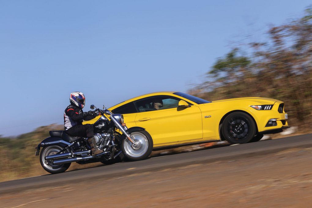 Ford Mustang Vs Harley-Davidson Fat Boy 2