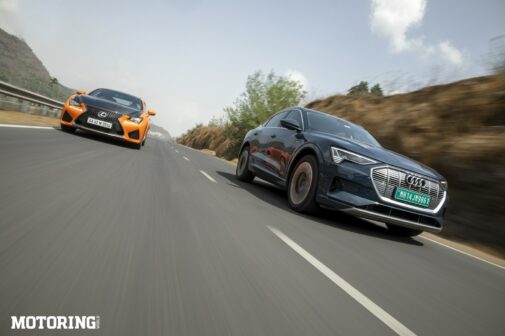 Lexus RC F VS Audi e-tron Sportback - tracking - front