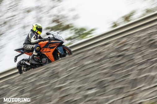 2023 KTM RC 390 Review - pan shot