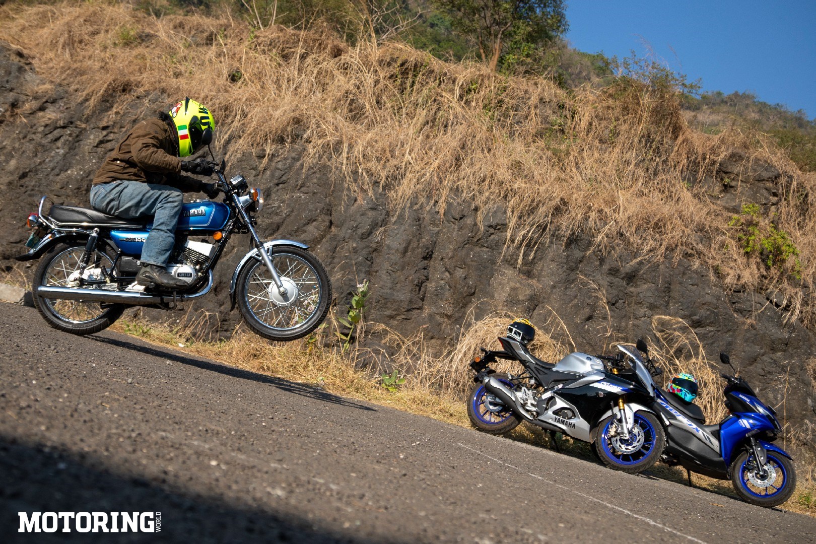 Yamaha RX 100, Aerox and YZF-R15M: The Blue Blazes - Motoring World